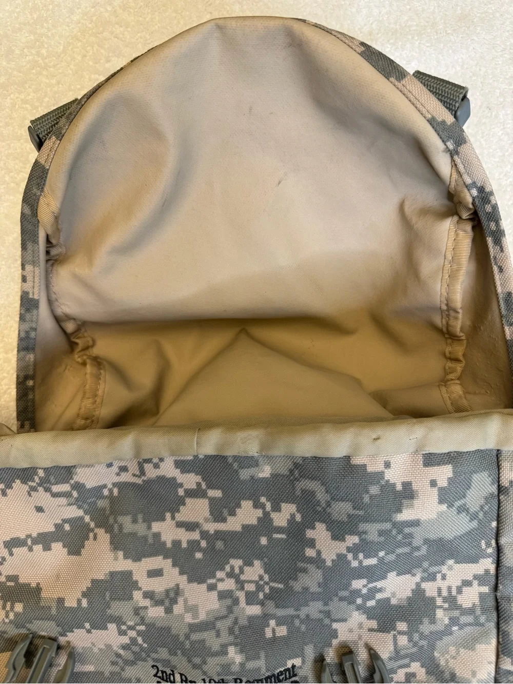 US Army 1st Bn 19th Infantry Tactical Camo Backpack 23x19